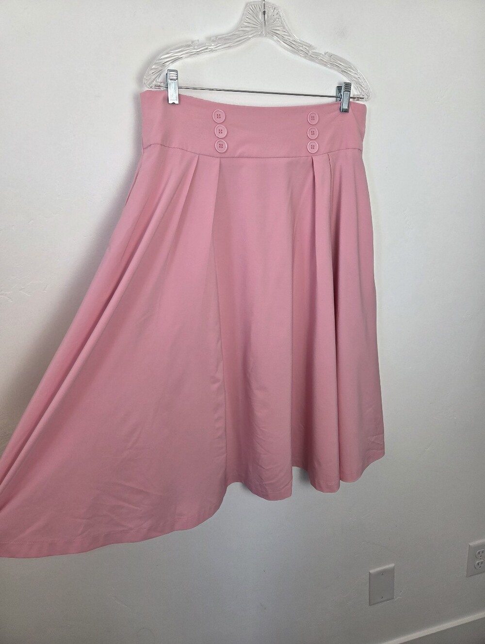 Belle Poque Pink A-Line High Waist Skirt Retro Modcloth Pin Up Rockabilly 50s XL - Picture 2 of 7